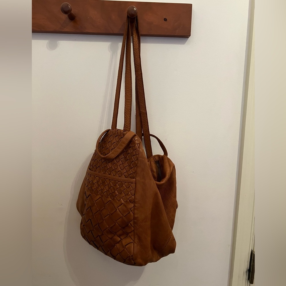 Hobo or backpack style leather bag